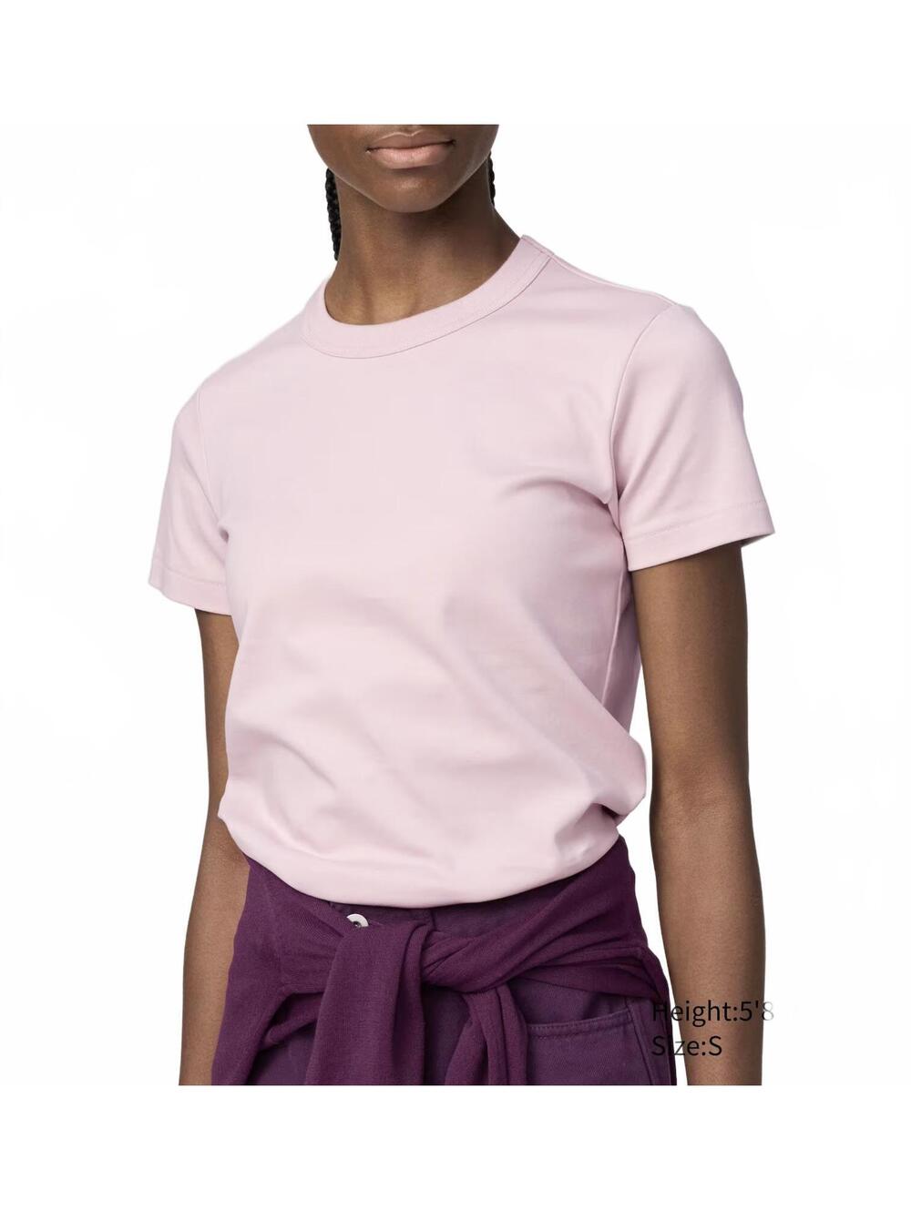 Uniqlo U Cotton Crew Neck T-Shirt Pink Medium